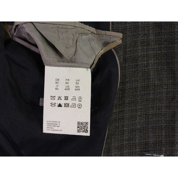 Hugo Boss The James4 Brown Black Blue Woven Check Wool Sportcoat Blazer 40R - Picture 9 of 10
